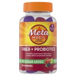 Metamucil Fiber Gummies for Adults with Probiotics for Bloating Relief, No Sugar Added Strawberry Kiwi BlackBerry Flavors, 5g Prebiotic Plant Based Fiber Supplement Blend, 90 Count