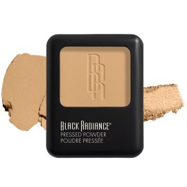 Black Radiance Pressed Powder, Pigment-Rich Matte Finish for Light Skin Tones, Oil-Absorbing Compact with Mirror & Sponge - Crme Fresh