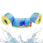 HeySplash Swim Vest for Kids, Toddler Pool Floaties Fit 22-44 Lbs, Swimming Vest with Adjustable Strap, Swim Jacket Water Wings Arm Floats, Puddle Beach Boat Jumper for Boy Girl Age 2-5, Blue Whale