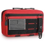 FRTKK Tactical Molle Admin Pouch Utility Laser Cut EDC Tool Pouch Bag Horizontal Modular Pouches Include US Flag Patch and Keychain