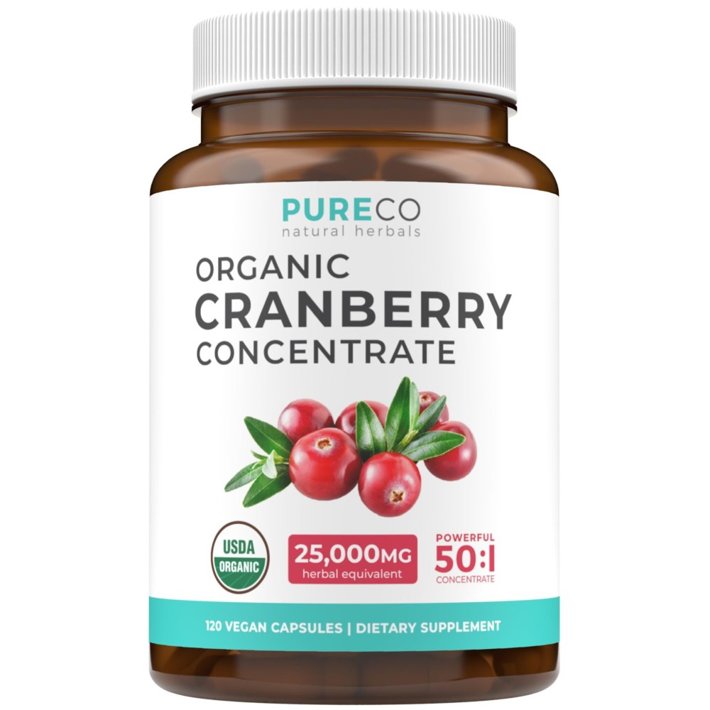 Organic Cranberry Extract Capsules - Super 50X Potency Cranberry Pills for Women to Support Urinary Tract Bladder and Kidney - Vegan Non-GMO USDA Organic & North American Sourced (4 Month Supply)