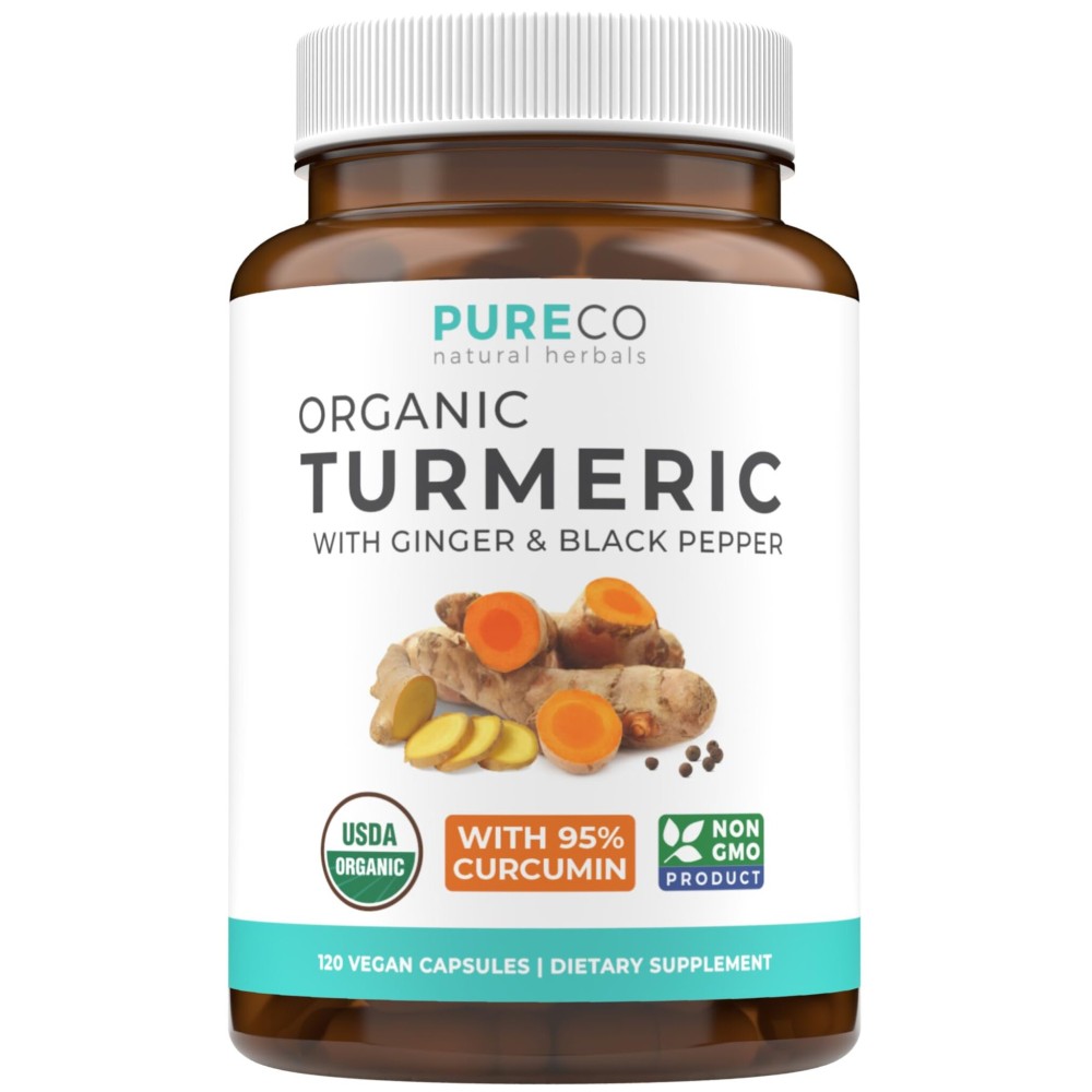 Organic Turmeric Ginger Black Pepper Supplement - High Potency Organic Turmeric Curcumin Capsules with Ginger & Black Pepper for Enhanced Benefits and Absorption - Vegan & Non-GMO (2 Month Supply)