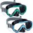 Vvinca Swim-Goggles with Nose Cover, 2 Packs Elastic Fabric Strap Snorkel Swim Mask Anti Fog UV No Pull Hair for Kids 3-14