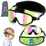 Vvinca Kids Swim Goggles for Age 2-8, Toddler Goggles with Fabric Strap Cover Wide View Anti-Fog/UV Protection No Leak Pain-Free Pool Glasses for Kids Girls Boys