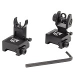 Ozark Armament HK Battle Flip Up Sights - Backup Iron Sights - Picatinny Gun Sights for Rifles & Shotguns - Back Up Iron Sights for Picatinny & Weaver Rails - Aircraft Grade Aluminum Rifle Sights