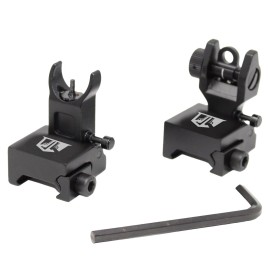 Ozark Armament HK Battle Flip Up Sights - Backup Iron Sights - Picatinny Gun Sights for Rifles & Shotguns - Back Up Iron Sights for Picatinny & Weaver Rails - Aircraft Grade Aluminum Rifle Sights