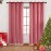 XiDi Red Black Out Curtains for Bedroom Windows Girls Bedroom Decor, Unicorn Curtains for Kids Room 2 Panel 34/72/2