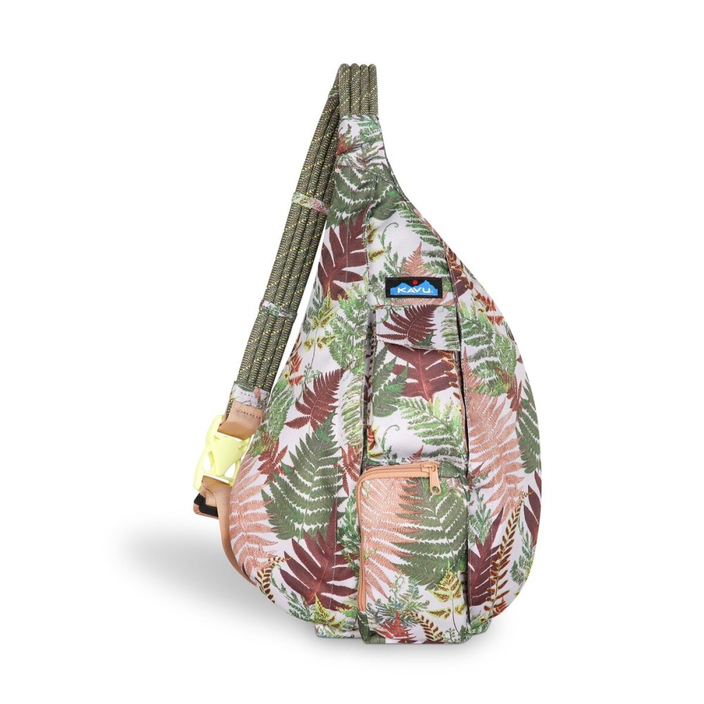 KAVU Original Rope Sling Pack with Adjustable Rope Shoulder Strap, Ferns