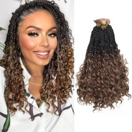 Goddess Box Braids Crochet Hair With Curly Ends 8 Inch Bohomian Box Braids Crochet Braids 8 Packs 3X Crochet Braids Synthetic Braiding Hair Extension for Black Women (8 Inch (Pack of 8), 4-30)