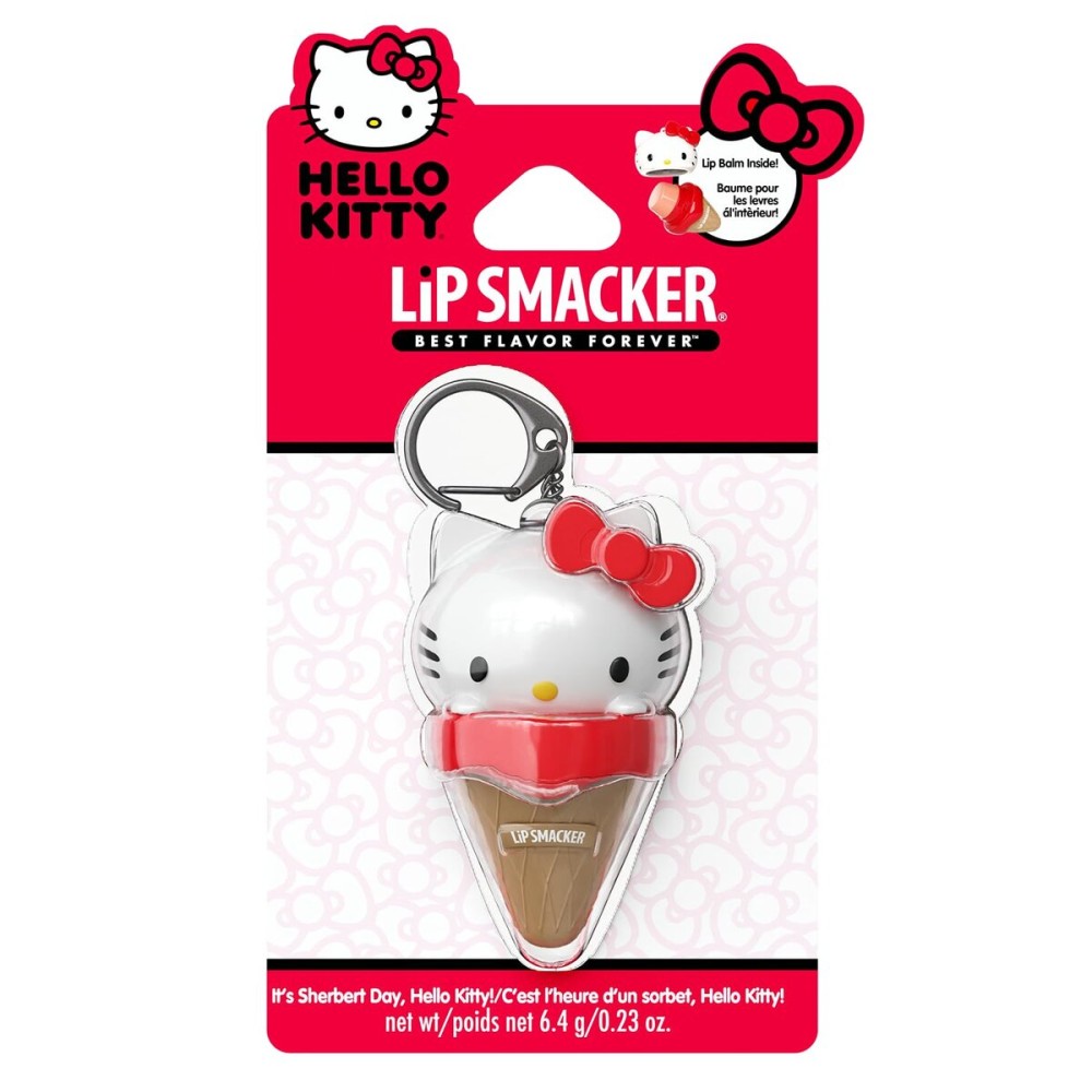 Lip Smacker Hello Kitty Lip Balm, Ice Cream Flavored Moisturizing, Smoothing Soft Shine, Hydrating & Protecting Fun Tasty Flavors, Cruelty-Free - Ice Cream(Packaging may vary)