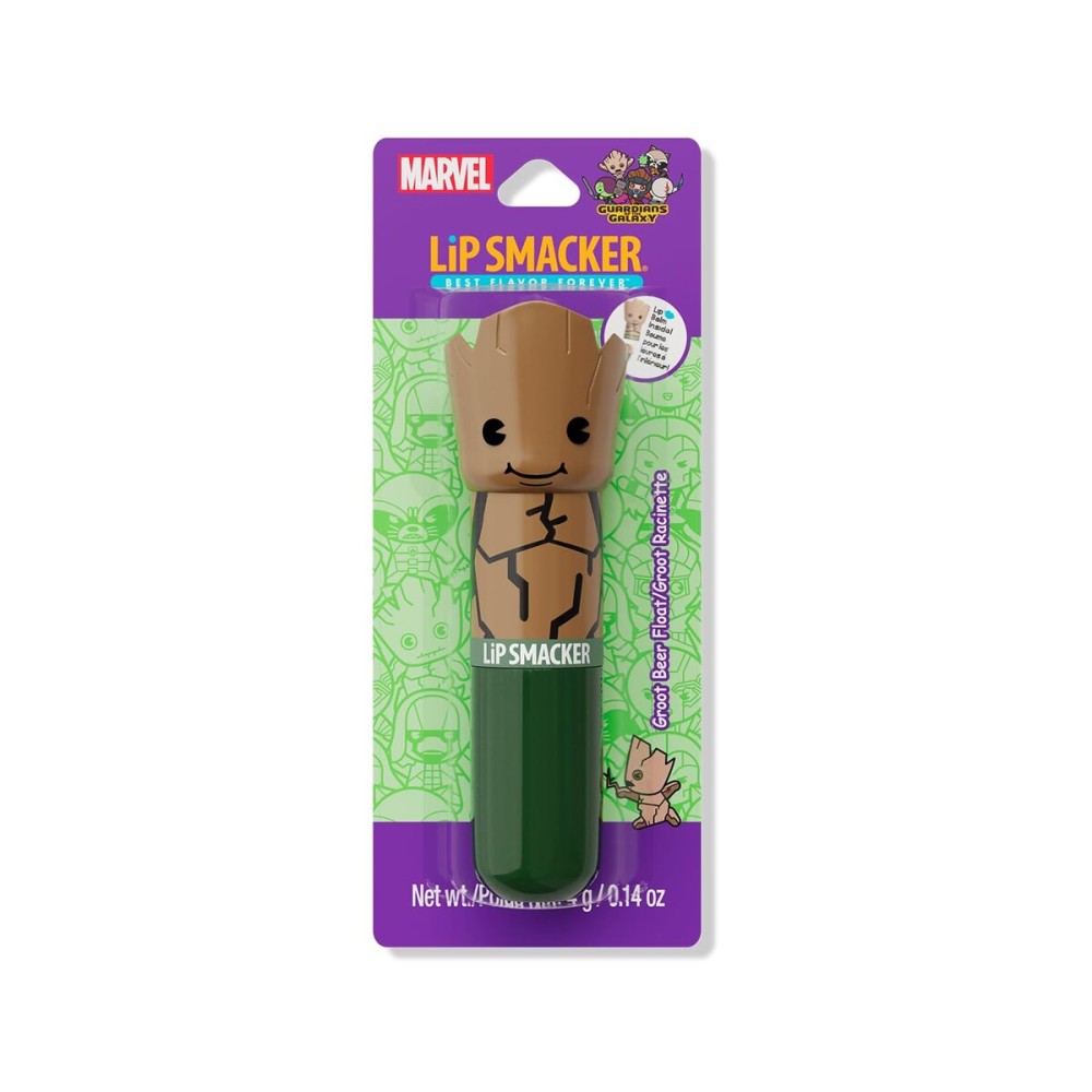 Lip Smacker Marvel Guardians of the Galaxy Lippy Pals, Clear & Glossy, Fun & Giftable, Cruelty Free - Groot Beer