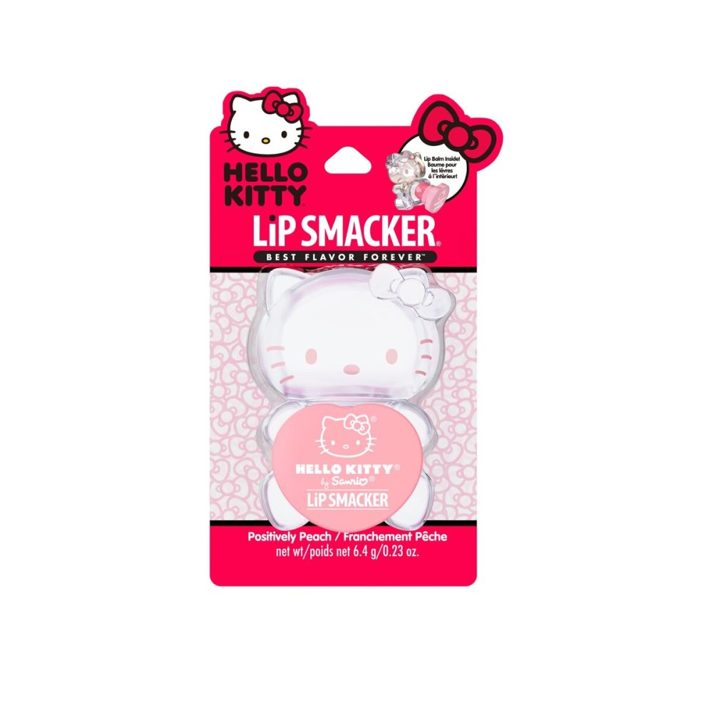 Lip Smacker Hello Kitty Lip Balm, Peach Gummy Flavored Moisturizing, Smoothing Soft Shine, Hydrating & Protecting Fun Tasty Flavors, Cruelty-Free - Positively Peach