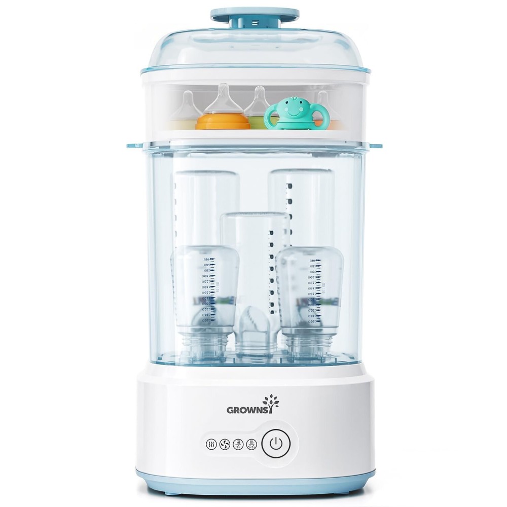 Bottle Sterilizer and Dryer, Compact Electric Steam Baby Bottle Sterilizer (Esterilizador de Biberones), Bottle Sanitizer for Baby Bottles, Pacifiers, Pump Parts Blue