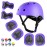 WayEee Kids Bike Helmet Set Skateboard Knee Pads, 7PCS Protective Gear Adjustable for Girls Boys 3-10 Age Elbow Pads Wrist Guards for Outdoor Sports Cycling Bike Roller Skating Scooter, Youth, Purple