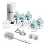 Tommee Tippee Advanced Anti-Colic 14 Piece Baby Bottle, Travel Bottle Warmer & Pacifier Set, 5 BPA Free Bottles, 0+ Months, 2 Newborn Pacifiers, 2 Extra Nipples, Cleaning Brush, Bottle Handles