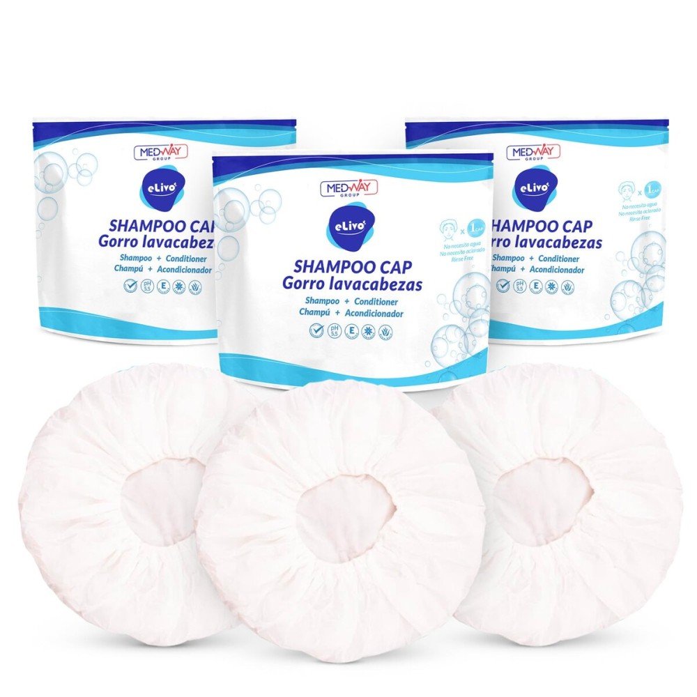 MedVance No Rinse Shampoo Cap | Rinse Free Shower Cap that Shampoos & Conditions | PH Balanced & Hypoallergenic Waterless Hair Wash | 3 Pack
