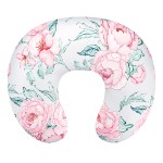 Nursing Pillow Cover for Baby Girl and Boy, Ultra Soft Comfortable Stretchy Removable Slipcover for Newborn Breastfeeding Pillows, Pink Flower