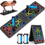 Foldable push-up rack for portable strength training, sturdy and stable equipment for men\'s and women\'s home gym workouts.