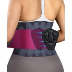 Fitomo 0.5mm Ultra Thin Back Brace for Women Men, 3D Lumbar Pad, Seamless Yoga Fabric, Lightweight Back Brace for Lower Back Pain Relief, Sciatica, Posture, Lifting, Wearg Under Clothes, Rose, XL