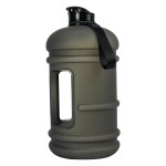 TOOFEEL 1 Gallon Water Bottle - 128 oz With Flip Lid, Measurements Marked, Leak Proof BPA Free Jug for Gym, Sports - Matte Black