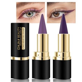 evpct 2Pcs Light Dark Purple Gel Eyeliner Pencils Eye Black Face Paint Stick Lipstick Halloween Makeup Set Waterproof Smudge Proof Eyeliner Pen Crayon Smokey Eye delineador de ojos contra el agua