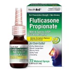 HealthA2Z Fluticasone Propionate Nasal Spray | 50 mcg per Spray | 24 Hour Allergy Relief | 72 Sprays | 0.38 fl oz. (11.1mL) | Nasal Decongestant | Non-Drowsy | Allergy Relief Spray