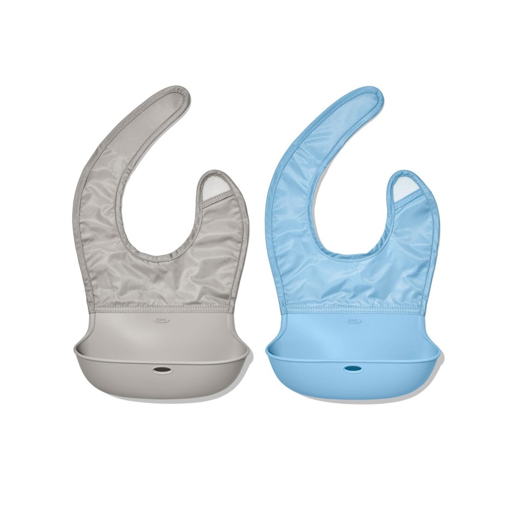 OXO Tot Roll-Up Bib - 2 Pack - Drizzle and Dusk
