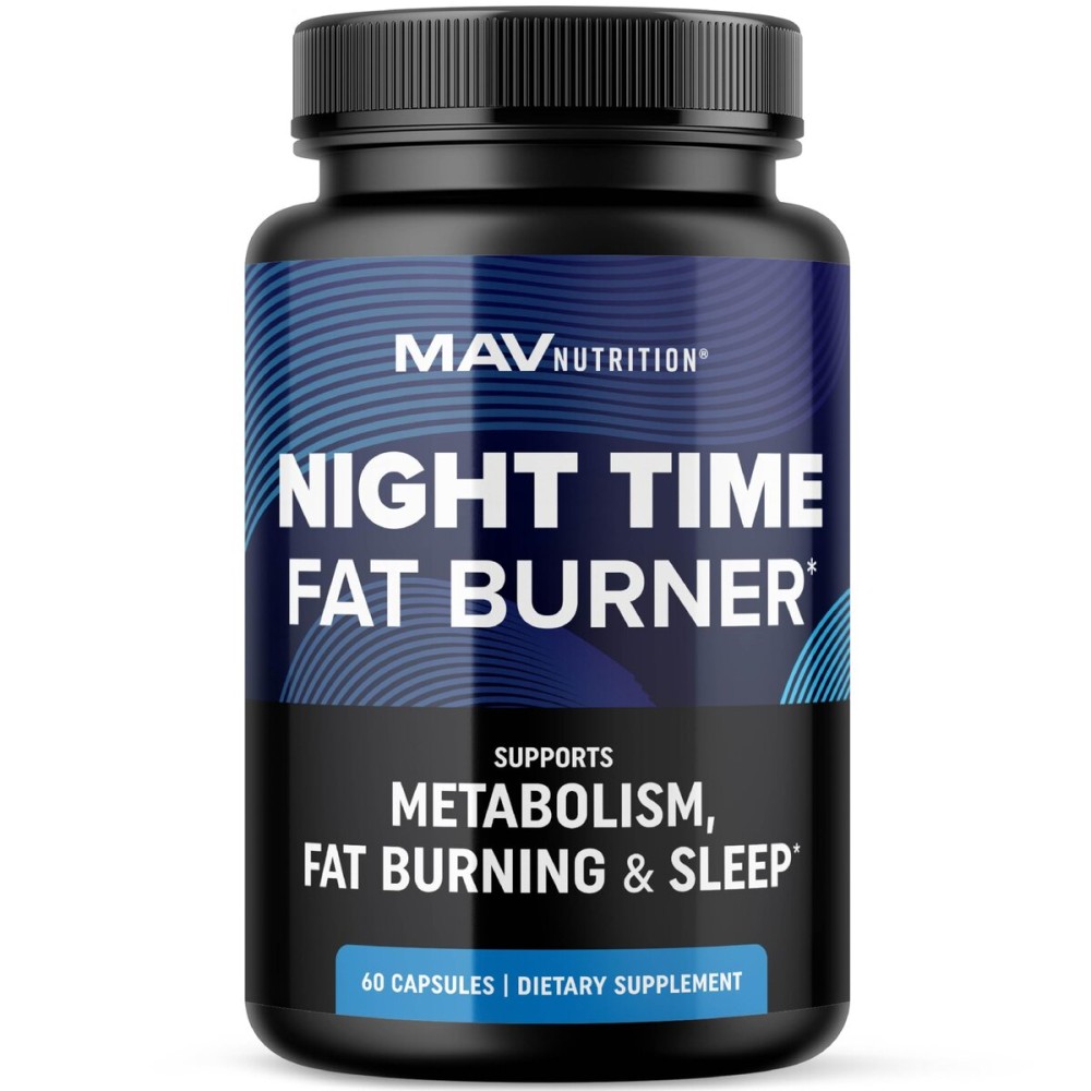 Night Time Fat Burner for Weight Loss Support & Sleep Aid | Appetite Suppressant, Carb Blocker, Nighttime Metabolism Booster for Stomach Fat Burner & Night Shred with Melatonin | Non-GMO, Vegan 60ct