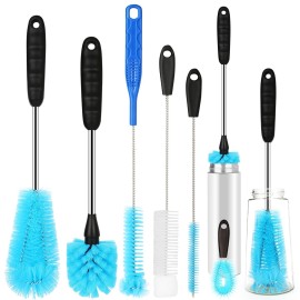AnDocK 6 Pack Bottle Brush Cleaner Set, Long Handle Stainless Steel Water Bottle Cleaner Brush for Washing Sport Bottles, Narrow Neck Bottle, Baby Bottles, Dish, Flask, Straw, Cup Cover