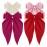 Atoden Women\'s Hair Bow, Silky Satin Hair Bow 4Pcs - Oversized Long Tail Bow Hair Clips, Large Hair Ribbon Barrettes, Metal Clips, Bowknot, Aesthetic Girls Hair Accessories, Beige, Pink, Red