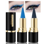 Kaely 2Pcs Light Dark Blue Gel Eyeliner Pencils Set,Waterproof Color Colored Eye Liner Crayon,Cat Eye Stencil Gothic Halloween Makeup,Face Paint Eye Black Stick,delineadores de colores para ojos