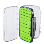 Gonex Fly Boxes for Fly Fishing Jig Boxes Two-Sided Waterproof Lightweight Fly Fishing Box Easy Grip Transparent Lid Fly Fishing Lures Box, 7.3x 4.6x 1.5, Green