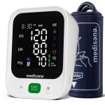 Blood Pressure Monitor with 2x199 Sets Memory, Medisana Automatic Upper Arm Blood Pressure Monitor for Home Use, 4.5 Color LED Backlit Display, Adjustable Large Cuff, Home Hypertension Detector