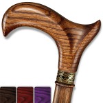 Asterom Walking Cane - Ergonomic Wooden, Cane for Women & Men - Walking Sticks for Seniors, Unique, Wood (Caramel, 35 Inches)