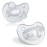 Chicco PhysioForma Luxe Orthodontic Pacifier, 0-6m | 100% Soft Silicone | Supports Breathing & Oral Development | Textured Shield & Handle | Includes Sterilizing Case | BPA Free | Crystal, 2pk