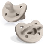Chicco PhysioForma Luxe Orthodontic Pacifier, 6-16m | 100% Soft Silicone | Supports Breathing & Oral Development | Textured Shield & Handle | Includes Sterilizing Case | BPA Free | Grey, 2pk