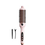 Wavytalk Thermal Brush, Blowout Boost 1.5 inch Heated Round Brush for Blowout Look, Dual Voltage, Pink, Sakura, Tourmaline Ceramic, Negative Ion Technology, 5 Temperature Settings, Less Damage