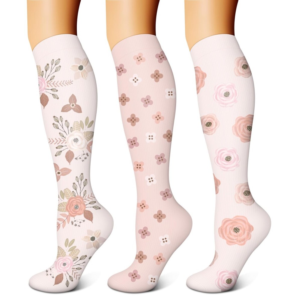 FEYHAY Copper Compression Socks (3 Pairs) 15-20 mmHg Circulation is Best Athletic & Daily for Men & Women, Running, Climbing