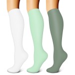 FEYHAY Copper Compression Socks (3 Pairs) 15-20 mmHg Circulation is Best Athletic & Daily for Men & Women, Running, Climbing