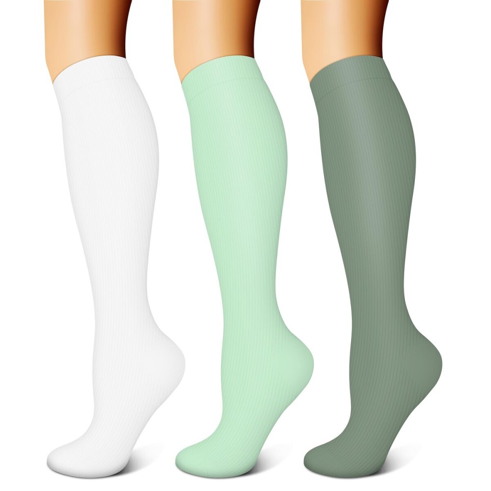 FEYHAY Copper Compression Socks (3 Pairs) 15-20 mmHg Circulation is Best Athletic & Daily for Men & Women, Running, Climbing