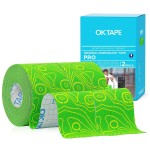 OK TAPE PRO Kinesiology Tape Uncut Roll, Elastic Physical Therapy Athletic Tape for Pain Relief, Muscle Support, Kinetic Tape, Water Resistant, 2in X 16.4ft -Green 2 Rolls