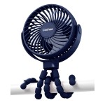 Coohea Stroller Fan Clip on for Baby, 4000mAh Rechargeable Battery Operated, Flexible Tripod, 3 Wind Speed, 360 Rotatable, Small Cooling Portable Fan for Car Seat Crib Golf Cart, Navy Blue