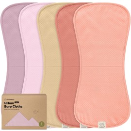 KeaBabies 5-Pack Organic Burp Cloths Baby Girl,Boy - Extra Large,Absorbent Baby Burp Cloths,Soft Burping Cloths for Babies,Newborn Burp Clothes,Cotton Burp Rags,Thick Burp Cloth (Muted Pastel/Quin)