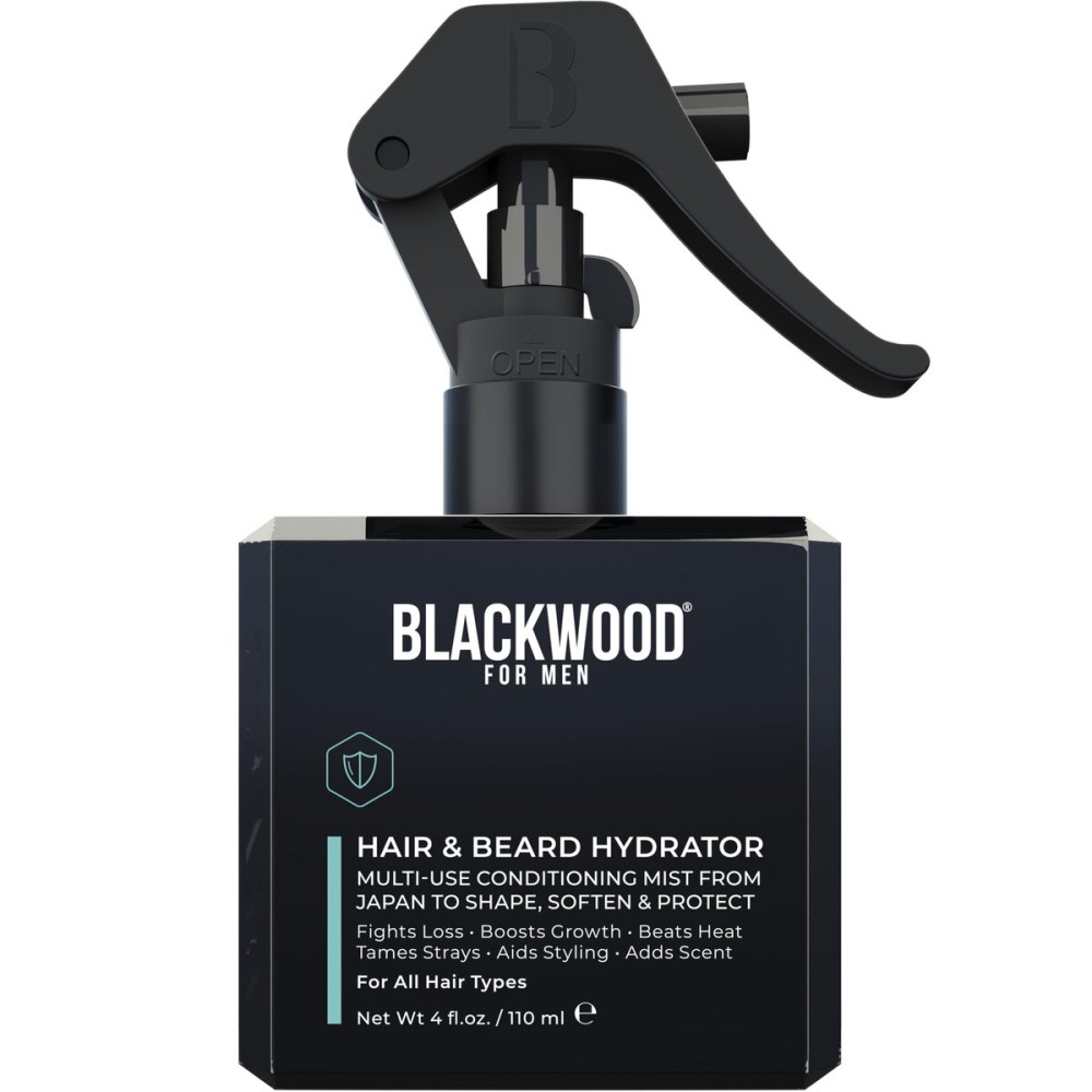 Blackwood For Men Hair & Beard Hydrator Spray - Natural Leave-In Conditioner - Moisturizes, Texturizes, Shapes & Detangles - Ideal for Beard Growth & Care - Vegan Men\'s Grooming Essential (4 oz)