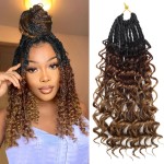 Goddess Box Braids Crochet Hair With Curly Ends 10 Inch Bohomian Box Braids Crochet Braids 1 Packs 3X Crochet Braids Synthetic Braiding Hair Extension for Black Women (10 Inch (Pack of 1), 1B-33-30)