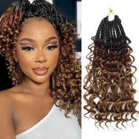 Goddess Box Braids Crochet Hair With Curly Ends 8 Inch Bohomian Box Braids Crochet Braids 1 Packs 3X Crochet Braids Synthetic Braiding Hair Extension for Black Women (8 Inch (Pack of 1), 1B-33-30)