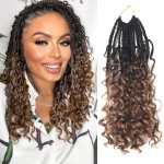 Goddess Box Braids Crochet Hair With Curly Ends 10 Inch Bohomian Box Braids Crochet Braids 1 Packs 3X Crochet Braids Synthetic Braiding Hair Extension for Black Women (10 Inch (Pack of 1), 4-30)
