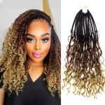 Goddess Box Braids Crochet Hair With Curly Ends 14 Inch Bohomian Box Braids Crochet Braids 1 Packs 3X Crochet Braids Synthetic Braiding Hair Extension for Black Women (14 Inch (Pack of 1), 4-30-27)