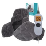 Ruqiji 19 x 24 Weighted Neck&Shoulder Heating Pad, 2.5lbs with 12 Temperature Settings&Countdown timer,Pain Relief for Neck/Shoulders/Menstrual Pain, Christmas Gifts for Women Men Mom Dad(Dark Gray)