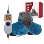 Ambershine 19\'\'x24\'\' Weighted Neck & Shoulder Heating Pad, 2.5lbs with 12 Temperature Settings& 4 Auto-Off Timers, Pain Relief for Neck/Shoulder/Back, Christmas Gifts for Women Men Mom Dad (Gray&Blue)